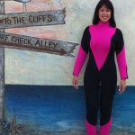 Pink and Black Custom Wetsuit