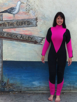 Pink and Black Custom Wetsuit